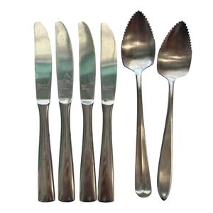 Supreme Cutlery Flatware 6pc Set Catania Italy Stainless Knives Grapefruit Spoon